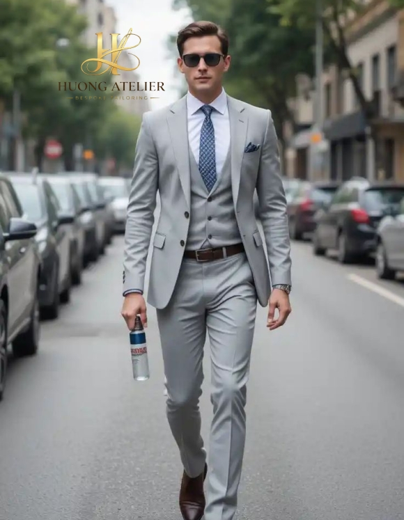 Light Grey Travel Suit Ho Chi Minh
