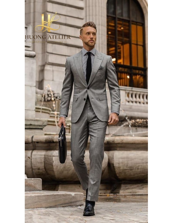 Grey Textured Custom Suit Ho Chi Minh 