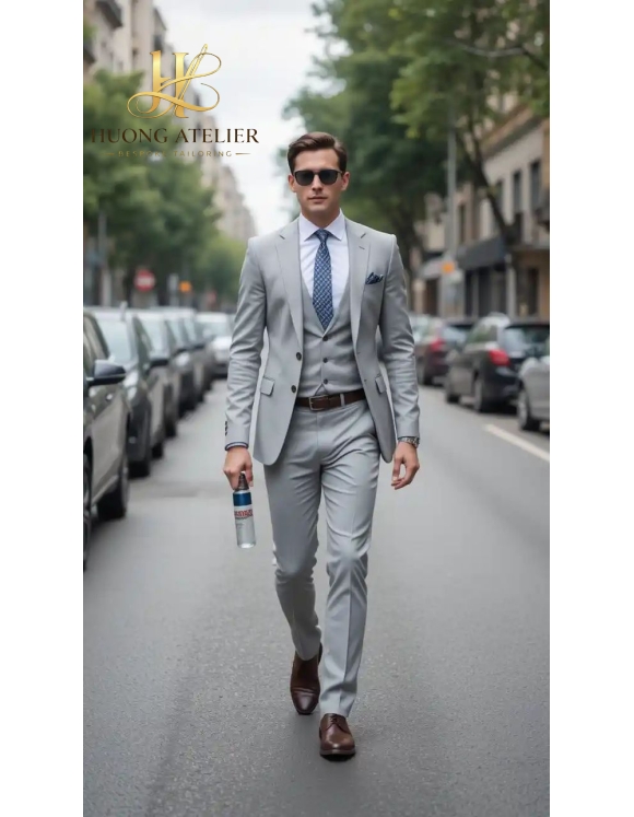 Light Grey Travel Suit Ho Chi Minh